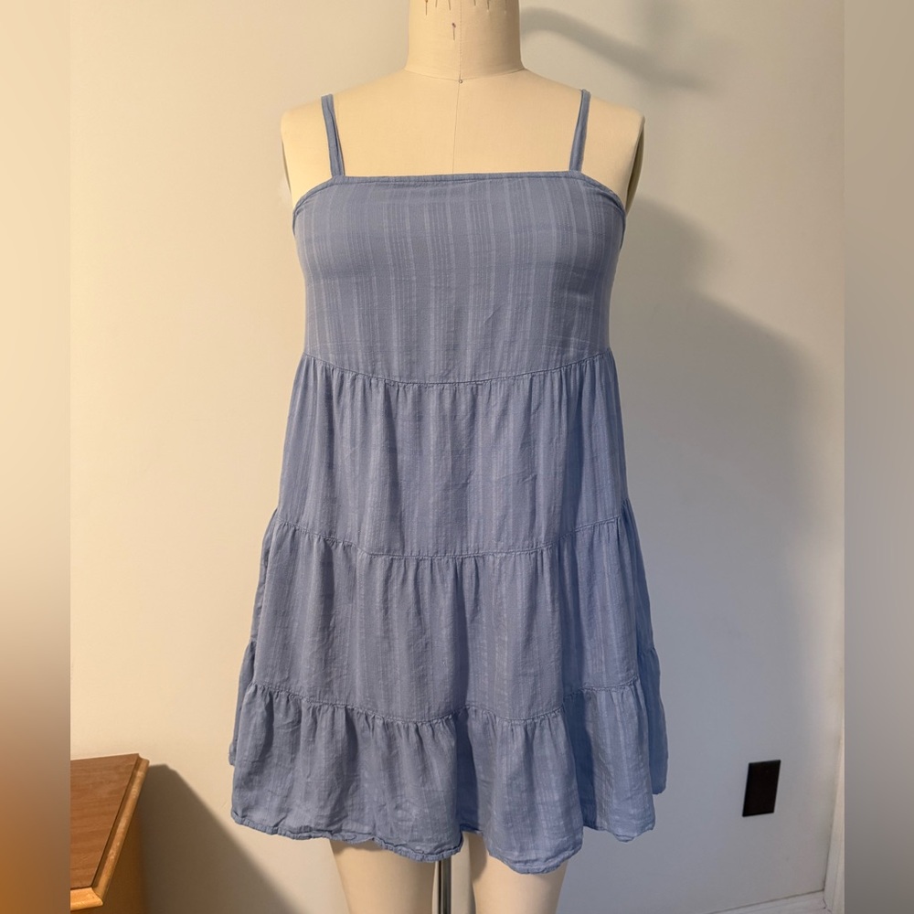 Old Navy Blue Spaghetti Strap Tiered Sun Dress